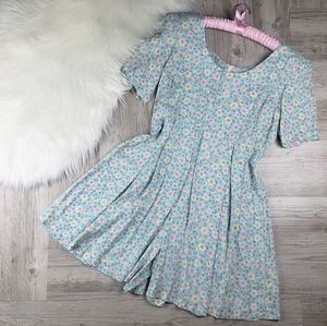 Vintage Pale Blue Floral Romper